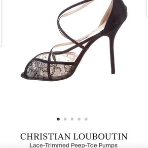 Christian Louboutin peep toe trimmed shoes